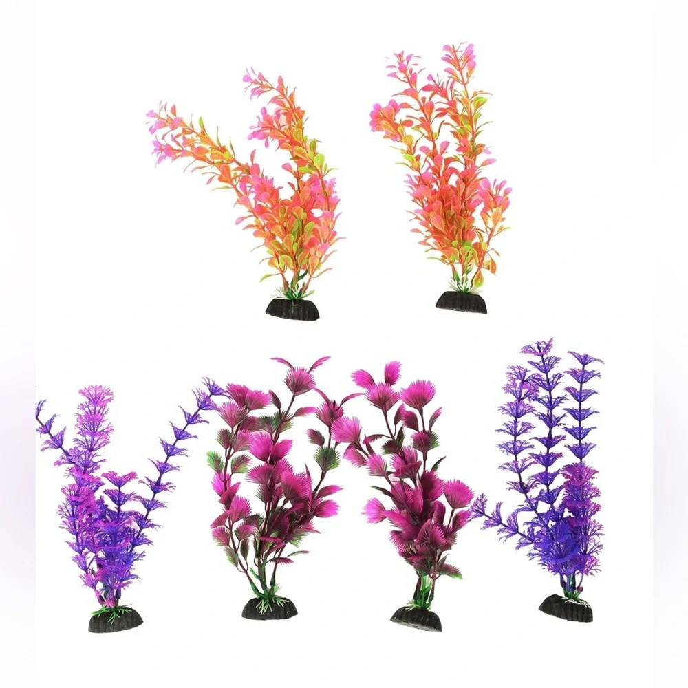 Penn-Plax Aqua-Plants Plastic Aquarium 10 Piece Plant, Pineapple & thermometer.
